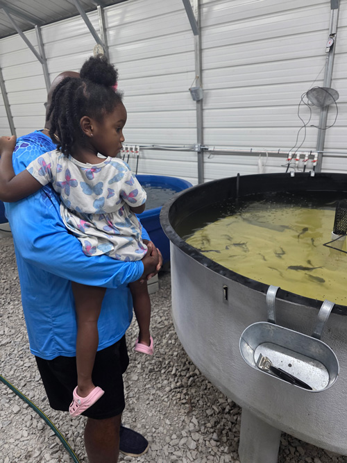 Students testing water